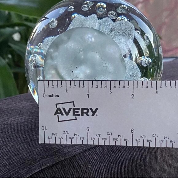 Clear Effervescent Art Glass Paperweight with Bubbles - One Only - Picture 5 of 13